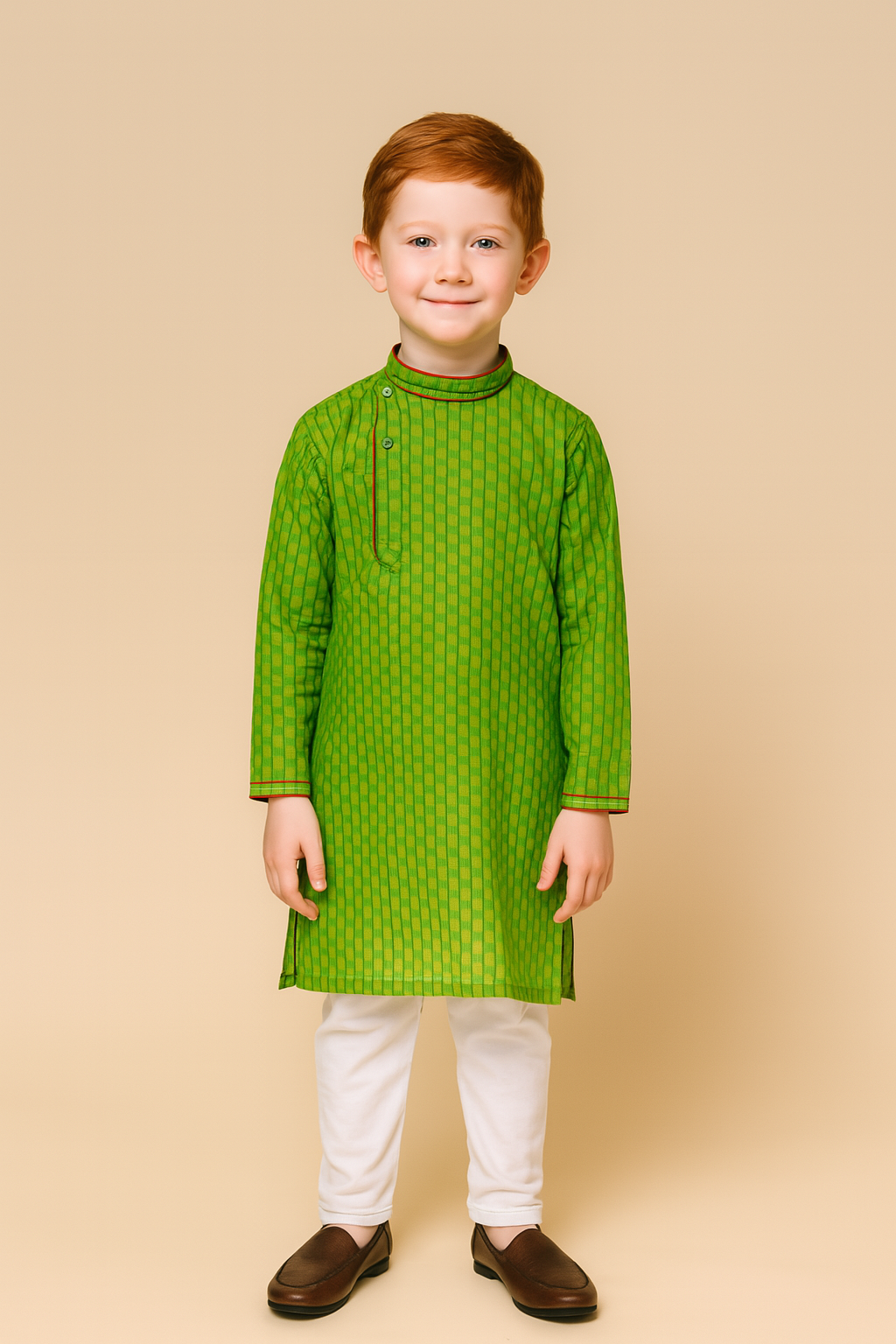 Boys/youth Green kurta and white  Pajama  /  set casual comfort wear / festival wear / Indian Ethnic / Traditional wear for kids