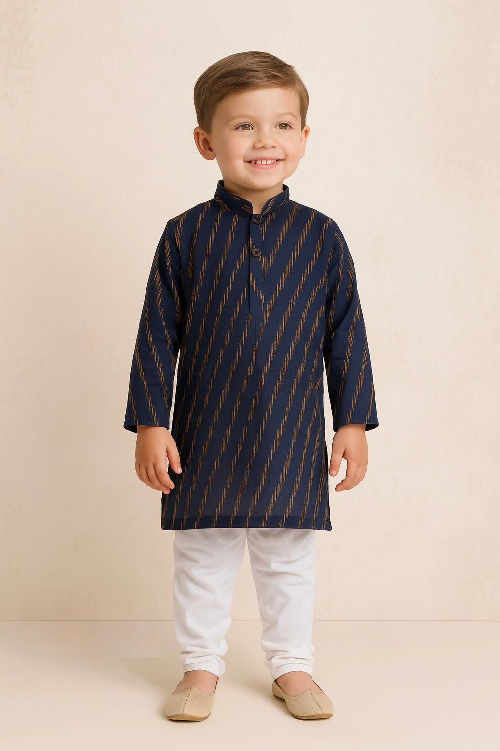 Boys/Kids/youth Blue Cotton Kurta and white Pajama  /  set casual comfort wear / festival wear / Indian Ethnic / Traditional wear for kids