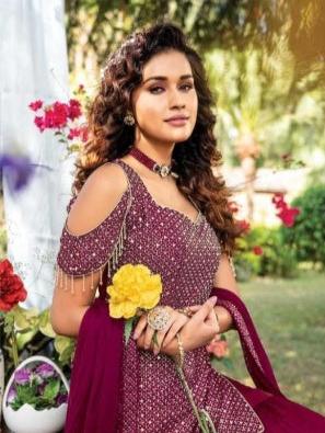 Short kurta mirror work plazzo and duppata