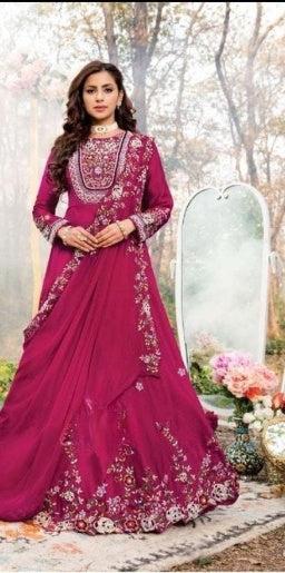 Indo western gown with dupatta