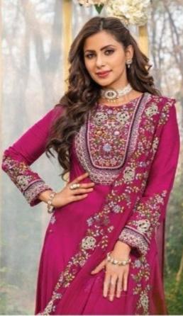 Indo western gown with dupatta