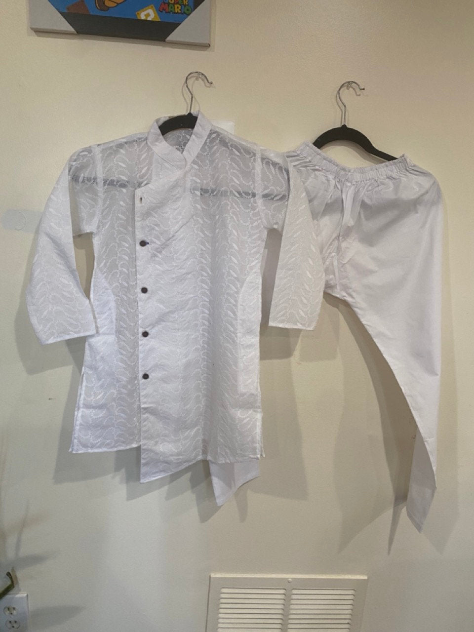 Boys/Kids/youth white Kurta and Pajama  /  set casual comfort wear / festival wear / Indian Ethnic / Traditional wear for kids